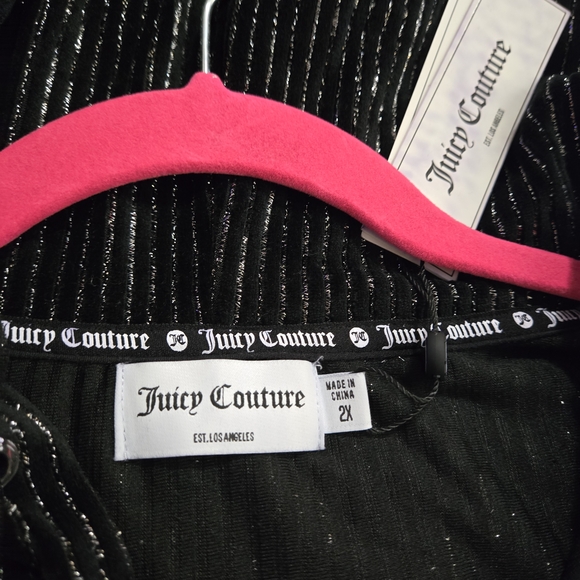 Juicy Couture Black and Silver Velour Jacket - Picture 5 of 7